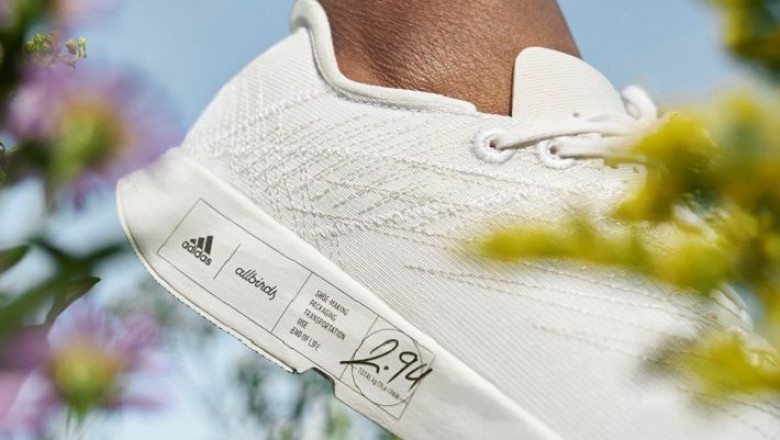 Sustainable performance running shoe from Adidas & Allbirds collaboration